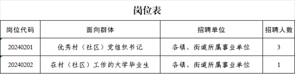 2024年淮北市相山区从优秀村（社区）党组织书记招聘镇、街道事业单位4人公告