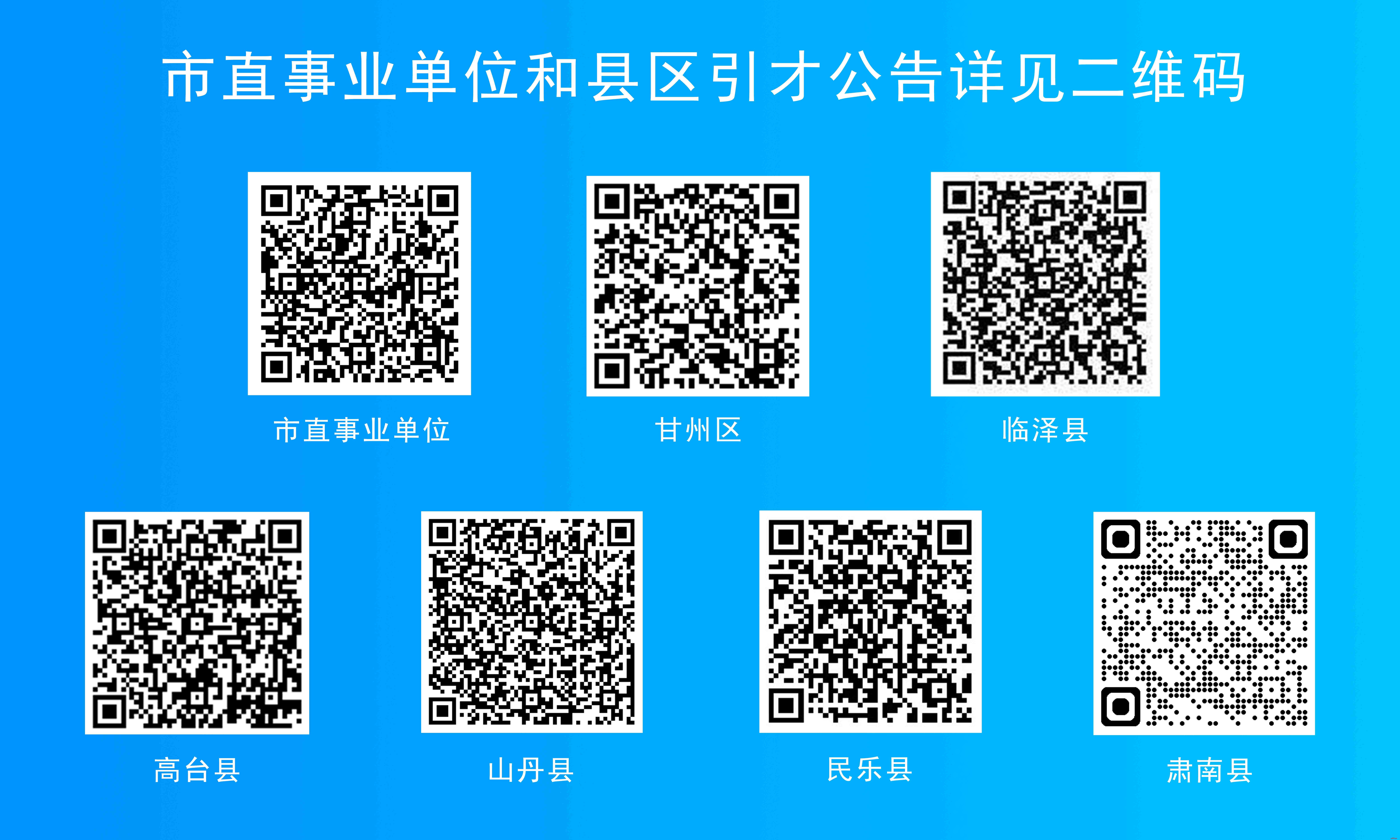 2025年甘肃省张掖市“组团式”赴外宣介引才补充公告