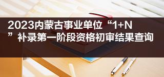 2023内蒙古事业单位“1+N”补录第一阶段资格初审结果查询