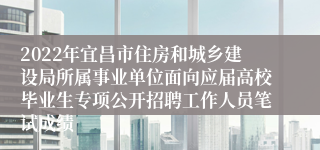 2022年宜昌市住房和城乡建设局所属事业单位面向应届高校毕业生专项公开招聘工作人员笔试成绩