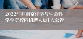 2022江苏南京化学与生命科学学院校内招聘人员1人公告