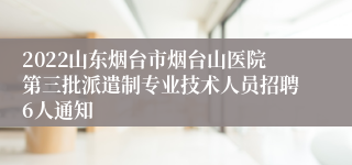 2022山东烟台市烟台山医院第三批派遣制专业技术人员招聘6人通知