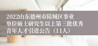 2022山东德州市陵城区事业单位硕士研究生以上第三批优秀青年人才引进公告（11人）