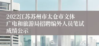 2022江苏苏州市太仓市文体广电和旅游局招聘编外人员笔试成绩公示