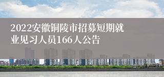 2022安徽铜陵市招募短期就业见习人员166人公告