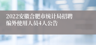 2022安徽合肥市统计局招聘编外使用人员4人公告