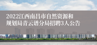 2022江西南昌市自然资源和规划局青云谱分局招聘3人公告