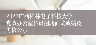 2022广西桂林电子科技大学党政办公室科员招聘面试成绩及考核公示