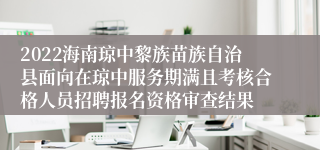 2022海南琼中黎族苗族自治县面向在琼中服务期满且考核合格人员招聘报名资格审查结果