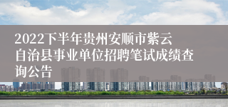 2022下半年贵州安顺市紫云自治县事业单位招聘笔试成绩查询公告