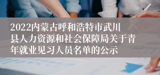 2022内蒙古呼和浩特市武川县人力资源和社会保障局关于青年就业见习人员名单的公示