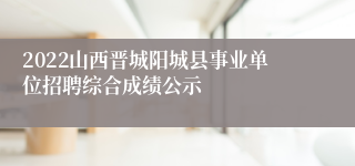 2022山西晋城阳城县事业单位招聘综合成绩公示