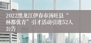 2022黑龙江伊春市汤旺县“林都优青”引才活动引进52人公告