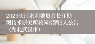 2023长江水利委员会长江勘测技术研究所校园招聘3人公告（湖北武汉市）