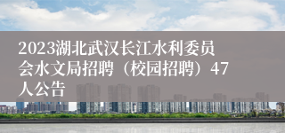 2023湖北武汉长江水利委员会水文局招聘（校园招聘）47人公告