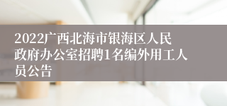 2022广西北海市银海区人民政府办公室招聘1名编外用工人员公告