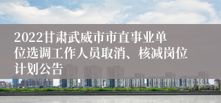 2022甘肃武威市市直事业单位选调工作人员取消、核减岗位计划公告