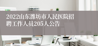 2022山东潍坊市人民医院招聘工作人员205人公告