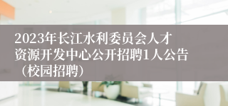 2023年长江水利委员会人才资源开发中心公开招聘1人公告（校园招聘）