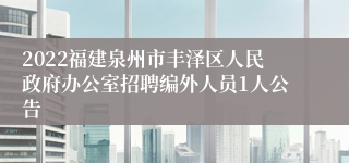 2022福建泉州市丰泽区人民政府办公室招聘编外人员1人公告