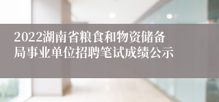 2022湖南省粮食和物资储备局事业单位招聘笔试成绩公示