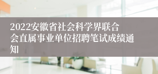 2022安徽省社会科学界联合会直属事业单位招聘笔试成绩通知