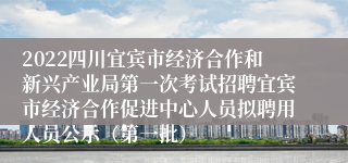 2022四川宜宾市经济合作和新兴产业局第一次考试招聘宜宾市经济合作促进中心人员拟聘用人员公示（第一批）