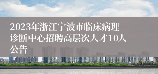 2023年浙江宁波市临床病理诊断中心招聘高层次人才10人公告