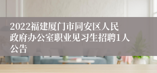 2022福建厦门市同安区人民政府办公室职业见习生招聘1人公告