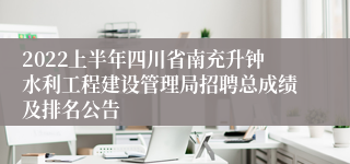 2022上半年四川省南充升钟水利工程建设管理局招聘总成绩及排名公告