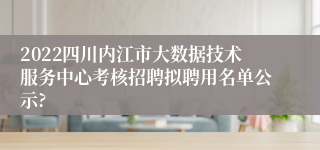 2022四川内江市大数据技术服务中心考核招聘拟聘用名单公示?