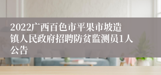 2022广西百色市平果市坡造镇人民政府招聘防贫监测员1人公告