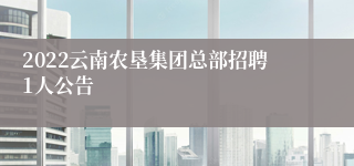 2022云南农垦集团总部招聘1人公告