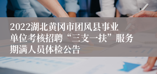 2022湖北黄冈市团风县事业单位考核招聘“三支一扶”服务期满人员体检公告