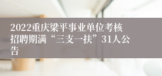 2022重庆梁平事业单位考核招聘期满“三支一扶”31人公告