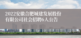 2022安徽合肥城建发展股份有限公司社会招聘6人公告