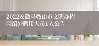 2022安徽马鞍山市文明办招聘编外聘用人员1人公告