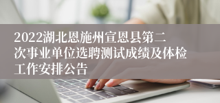 2022湖北恩施州宣恩县第二次事业单位选聘测试成绩及体检工作安排公告