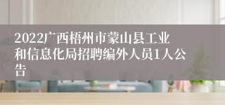 2022广西梧州市蒙山县工业和信息化局招聘编外人员1人公告