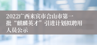 2022广西来宾市合山市第一批“麒麟英才”引进计划拟聘用人员公示