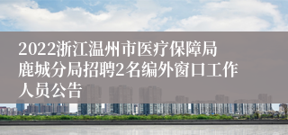 2022浙江温州市医疗保障局鹿城分局招聘2名编外窗口工作人员公告