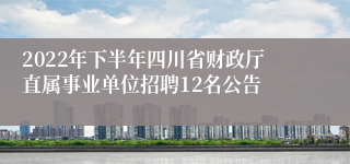 2022年下半年四川省财政厅直属事业单位招聘12名公告