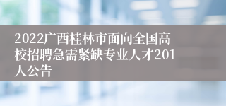 2022广西桂林市面向全国高校招聘急需紧缺专业人才201人公告