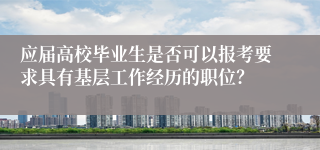 应届高校毕业生是否可以报考要求具有基层工作经历的职位？