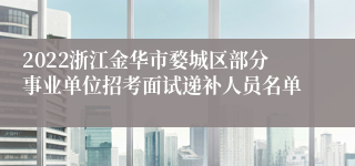 2022浙江金华市婺城区部分事业单位招考面试递补人员名单