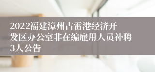 2022福建漳州古雷港经济开发区办公室非在编雇用人员补聘3人公告