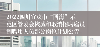 2022四川宜宾市“两海”示范区管委会核减和取消招聘雇员制聘用人员部分岗位计划公告