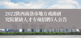 2022陕西商洛市地方戏曲研究院紧缺人才专项招聘5人公告