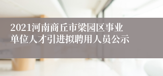 2021河南商丘市梁园区事业单位人才引进拟聘用人员公示