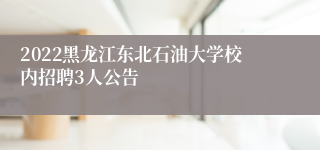 2022黑龙江东北石油大学校内招聘3人公告